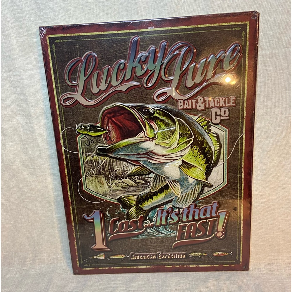 Tin Sign Co Reproduction Vintage Fishing Co Sign 12x16” New in Packaging